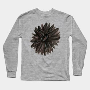 Watercolor Black Dahlia Long Sleeve T-Shirt